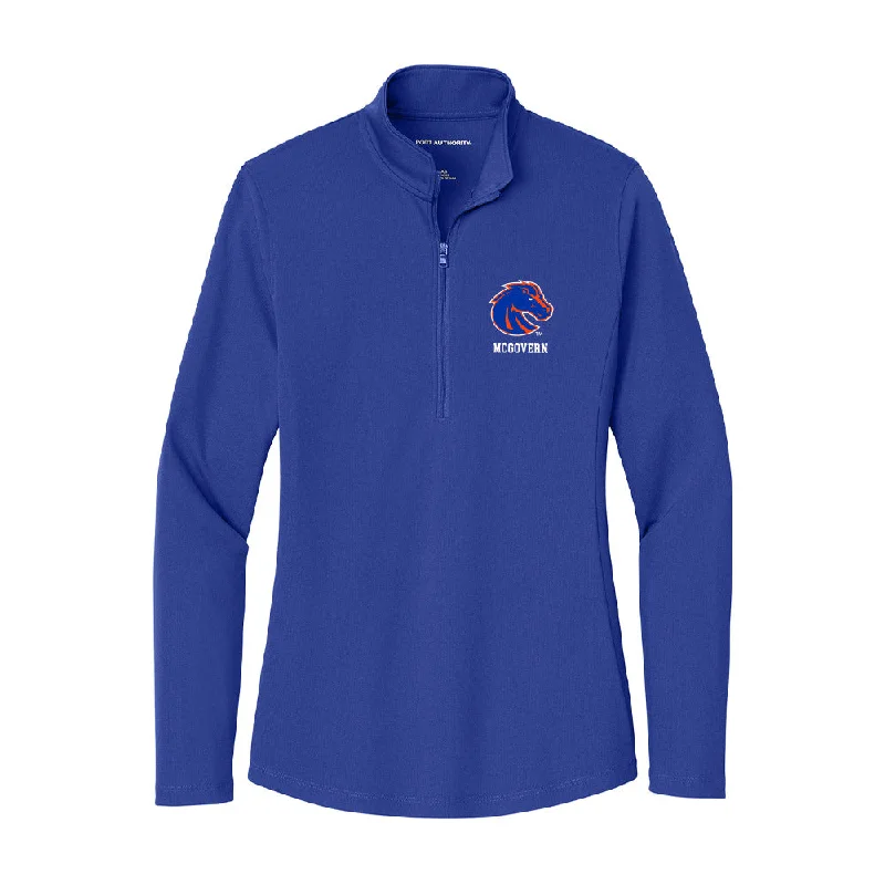Boise State - NCAA Women's Gymnastics : Elaina McGovern - Women's Lightweight Quarter Zip Jacket Satin Fabric Silk Fabric Chiffon Fabric Boise State - NCAA Women's Gymnastics : Elaina McGovern - Women's Lightweight Quarter Zip Jacket Satin Fabric Silk Fabric Chiffon Fabric