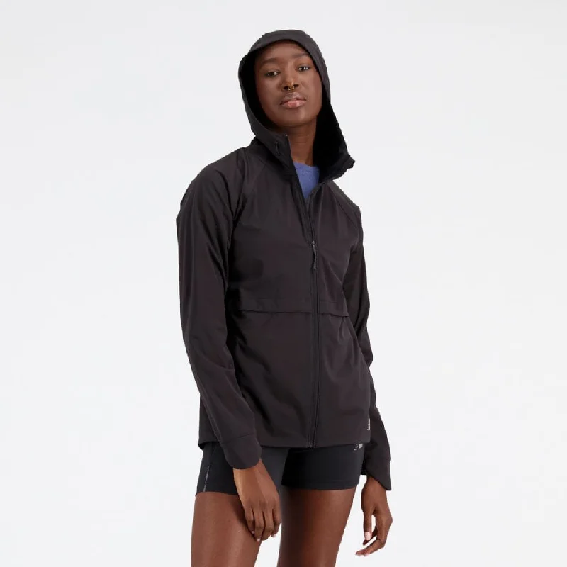 New Balance Women's Impact Run Water Defy Jacket Zip Front Button Front Snap Front