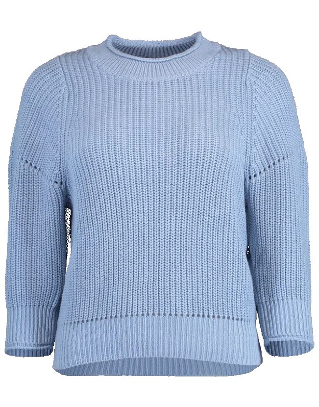 Drop Needle Crew Sweater Print Jacquard Patchwork