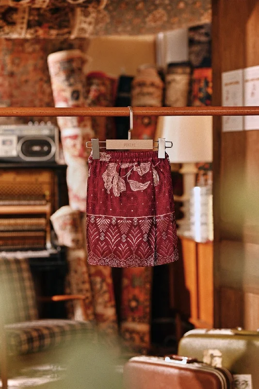 The Akar Kita Babies Jacquard Skirt - Burgundy Glow leather skirt durable