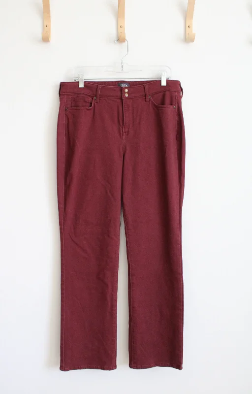 NYDJ Maroon Marilyn Straight Pants | 14 Comfortable Fleece Pants
