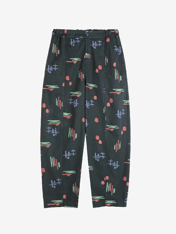 Multicolour Artwork Cocoon Pants Casual Yoga Pants