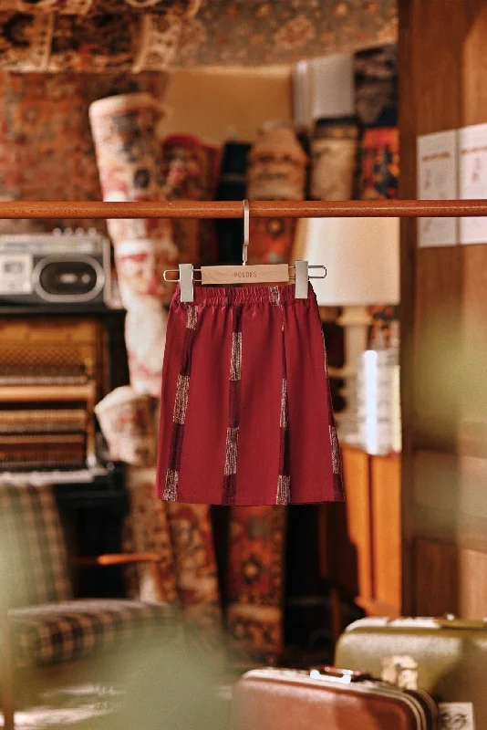 The Akar Kita Babies Folded Skirt - Emberline leather skirt bold