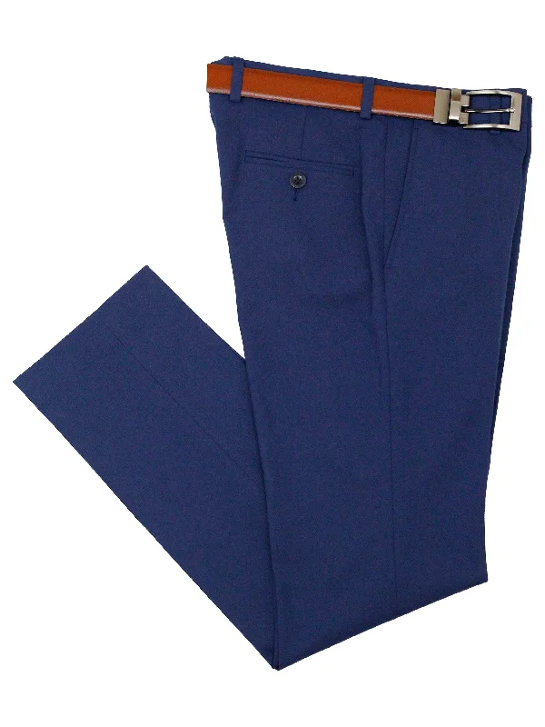 Michael Kors 35443P Boy's Suit Separate Pant - Skinny Fit - Solid Gab - Stretch - Blue Classic Straight Pants