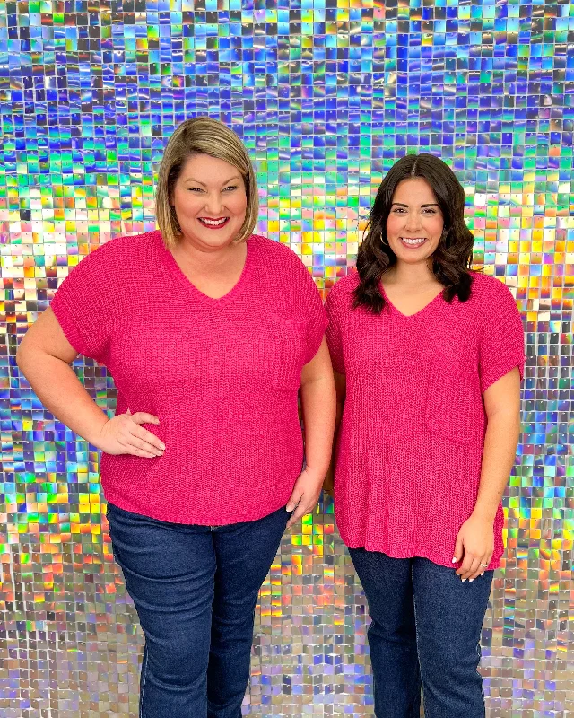 FINAL SALE All I Want Sweater - Fuchsia Casual Formal Business