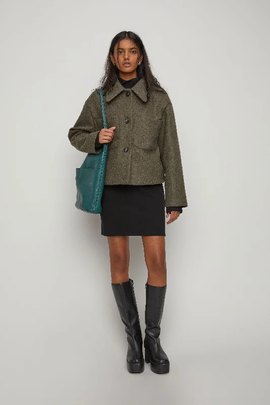 COLLARED SHORT JACKET Rayon Jacket Velvet Jacket Corduroy Jacket
