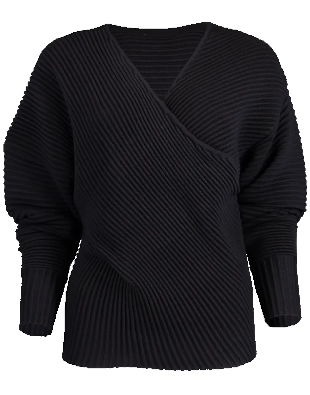 Drape Front Sweater Mesh Sweater Canvas Denim