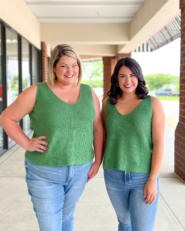 FINAL SALE Franklin Sweater Top - Green Sequined Glittery Shiny
