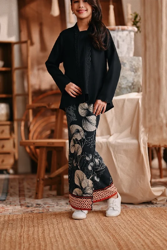 The Bay Broderie Back Pleats Skirt - Tranquil corduroy skirt cozy