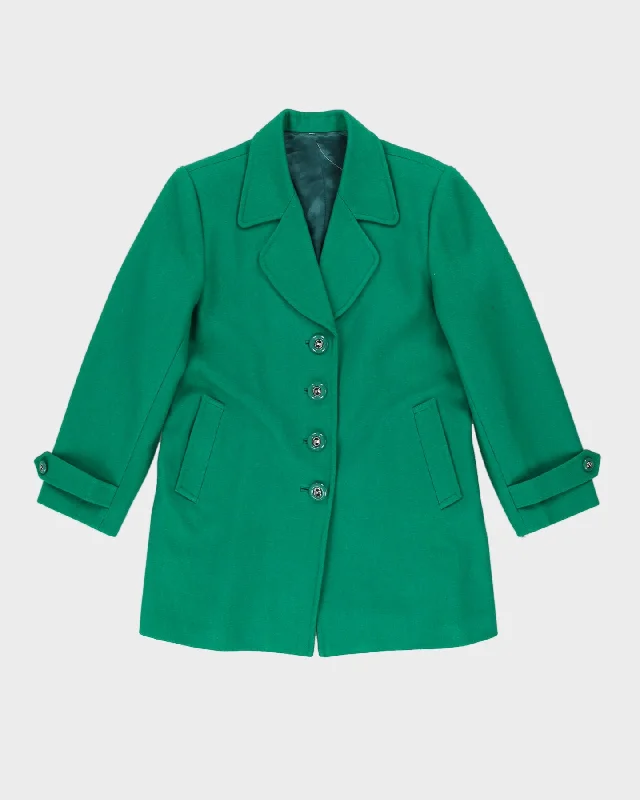Green Wool Blazer Jacket - S Satin Jacket Silk Jacket Chiffon Jacket