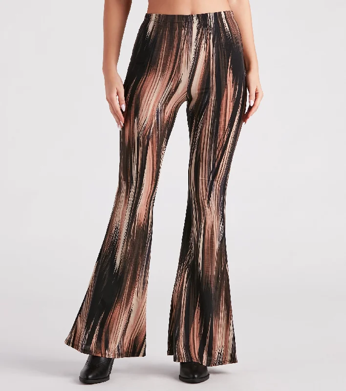 Festival Muse Printed Flare Pants Casual Sweatpants Style