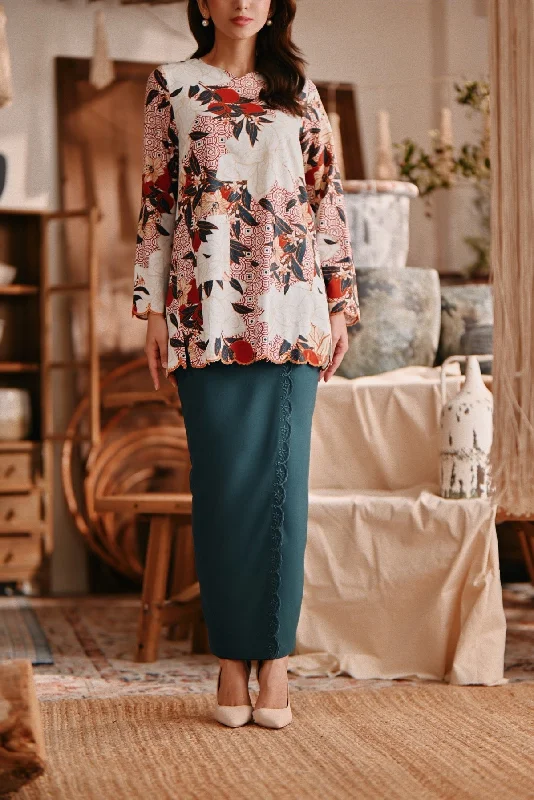 The Bay Women Broderie Back Pleats Skirt - Emerald Green a-line skirt cut