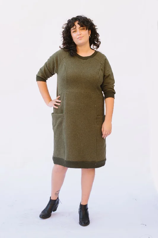 Lola Sweater Dress - Sizes 14-30 - PDF Silk Blend Satin Velvet