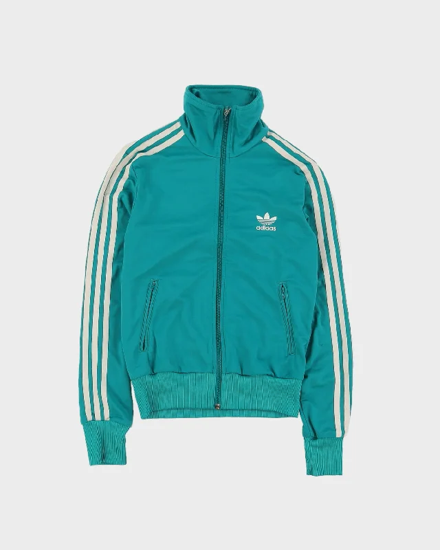 Adidas Turquoise Track Jacket - S Stand-Up Collar Roll-Neck Collar Turtle Neck