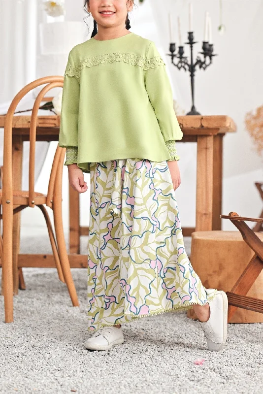 The Mimpian Ruffle Wide Skirt - Whimsy silk skirt lustrous
