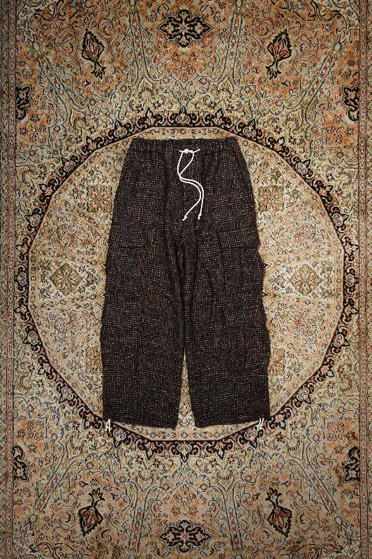 TWEED 4P EASY CARGO PANTS HL (BLACK MULTI) Trendy Velvet Pants