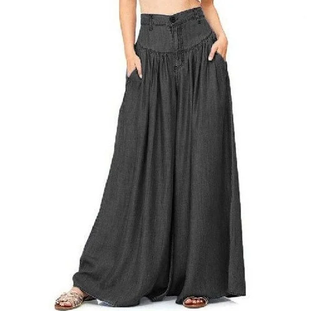 High Waisted Loose Pants Modern Stretch Trousers