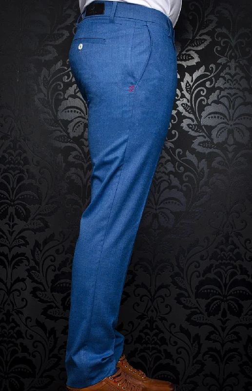 Au Noir Dressy Stretch Pant | Wesson Craig Indigo Formal Linen Trousers