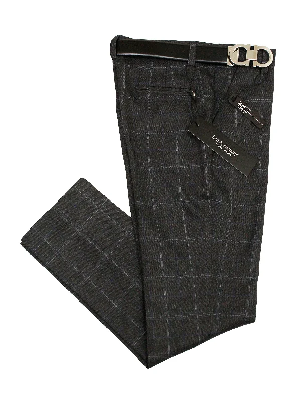 Leo & Zachary 35582P Boy's Suit Separate Pants - Plaid - Charcoal Casual Drawstring Pants Leo & Zachary 35582P Boy's Suit Separate Pants - Plaid - Charcoal Casual Drawstring Pants