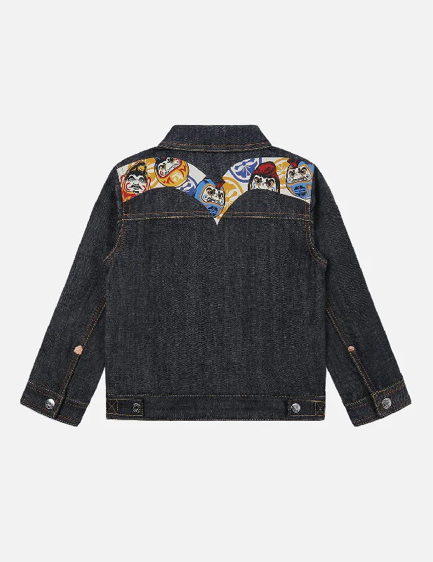 Daruma-pattern Daicock Print Denim Jacket Tailored Jacket Straight Jacket A-Line Jacket Daruma-pattern Daicock Print Denim Jacket Tailored Jacket Straight Jacket A-Line Jacket