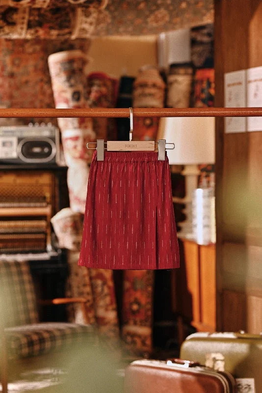 The Akar Kita Babies Folded Skirt - Ruby Harvest linen skirt relaxed