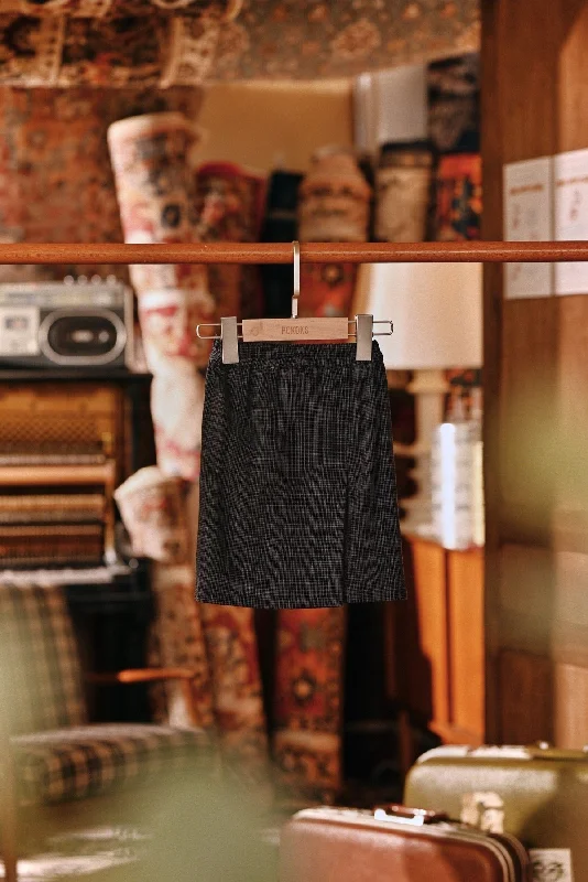 The Akar Kita Babies Folded Skirt - Nature Black linen skirt natural