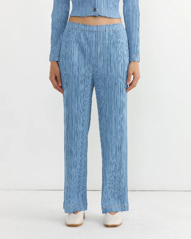 Cotton Denim Pant in Light Blue Comfortable Jogger Trousers