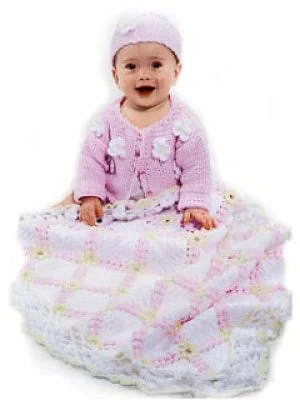 Heirloom Baby Afghan and Hat and Sweater Set (Crochet) Casual Formal Business