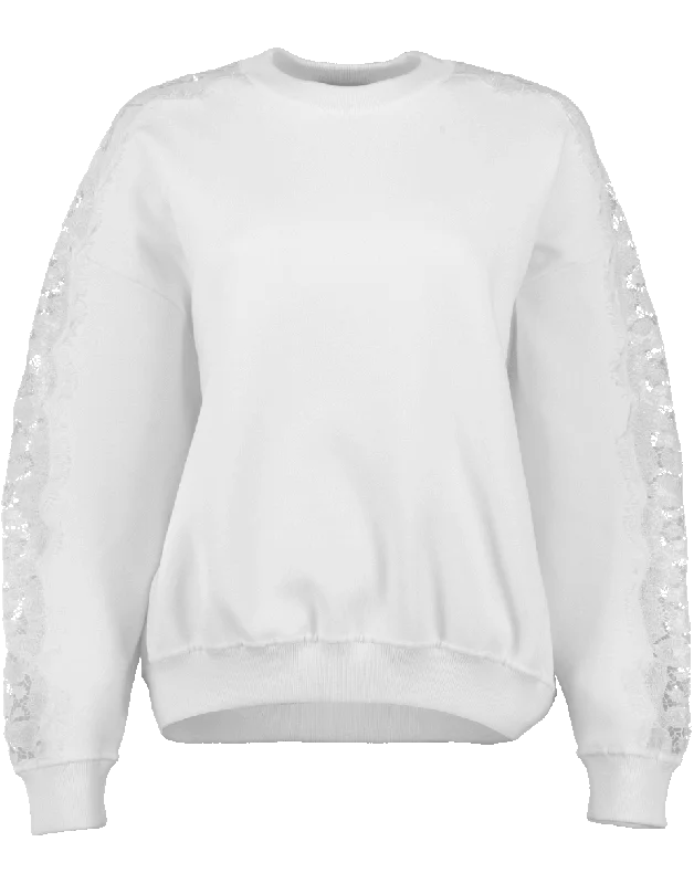 Lace Insert Sweater Stylish Fashionable Trendy