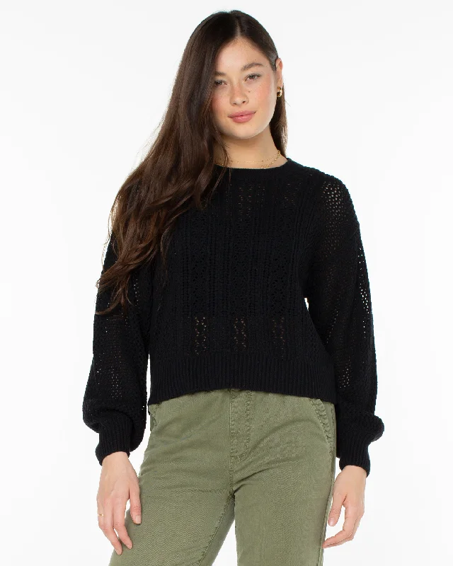 Day Break Open Knit Sweater - Anthracite Thin Thick Dense