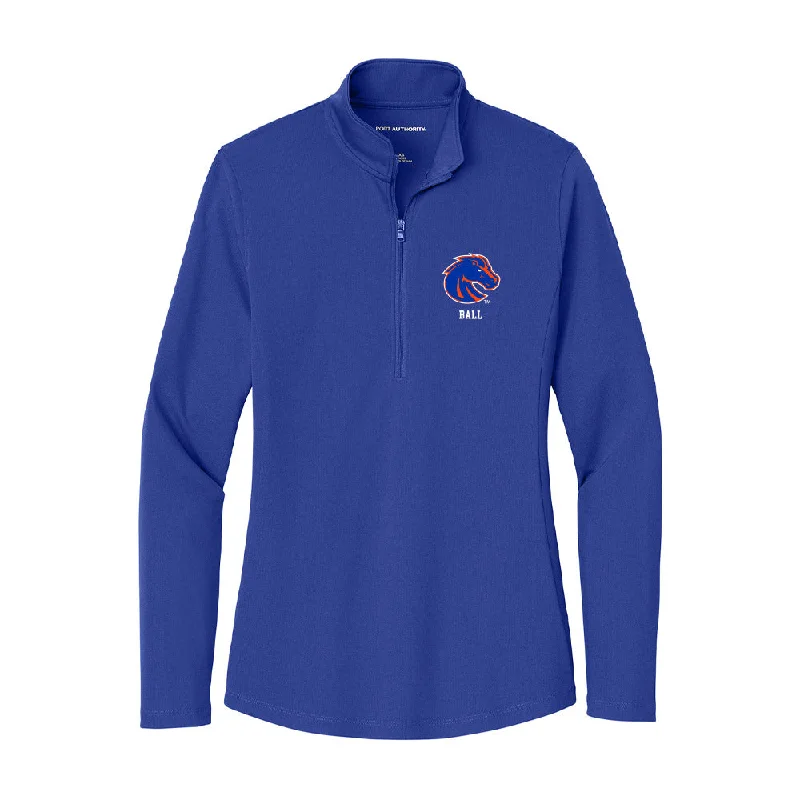Boise State - NCAA Women's Gymnastics : Noelle Ball - Women's Lightweight Quarter Zip Jacket Cardigan Sweater Pullover Boise State - NCAA Women's Gymnastics : Noelle Ball - Women's Lightweight Quarter Zip Jacket Cardigan Sweater Pullover