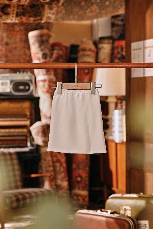 The Akar Kita Babies Folded Skirt - Off White silk skirt lustrous