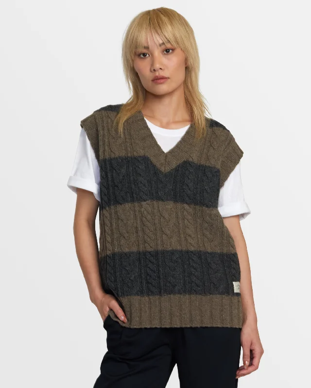 Chefs Kiss Sweater Vest - Black Jersey Fabric Tulle Fabric Batik Fabric