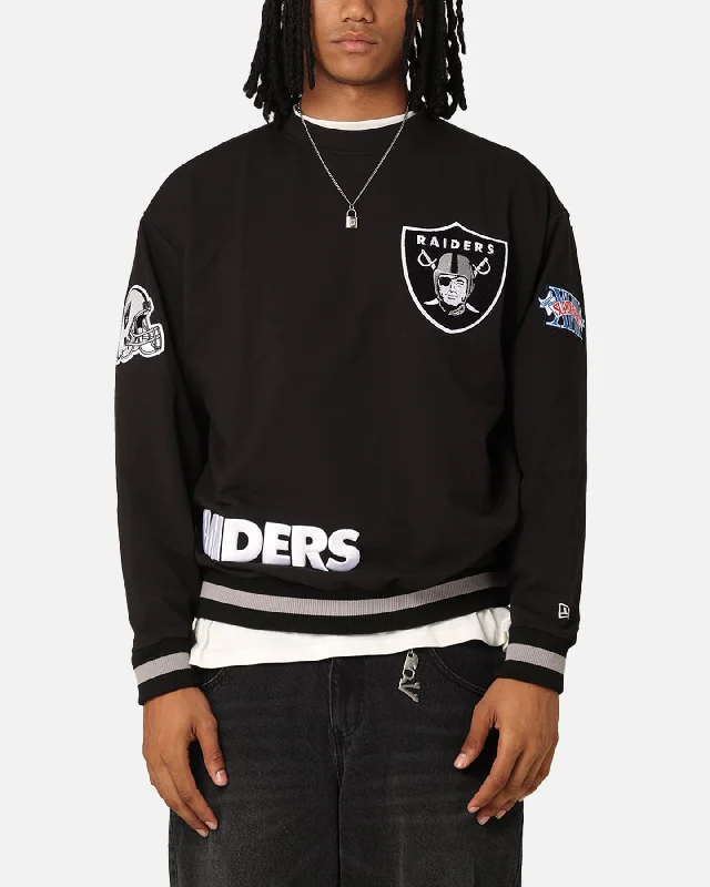 New Era Las Vegas Raiders Sweater Black Solid Print Embellished