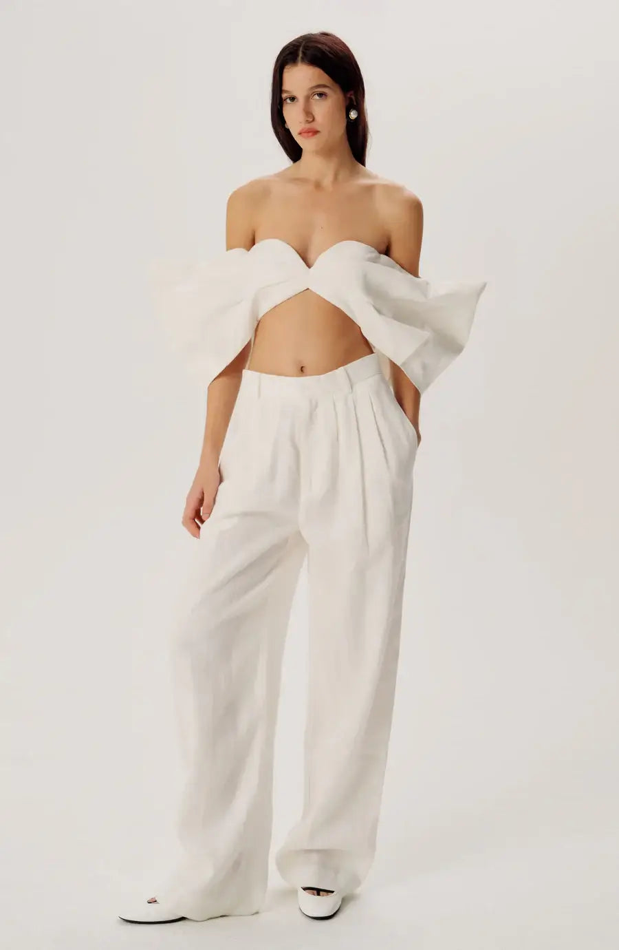 Ronny Kobo - Krew Pant in White Classic Cropped Pants