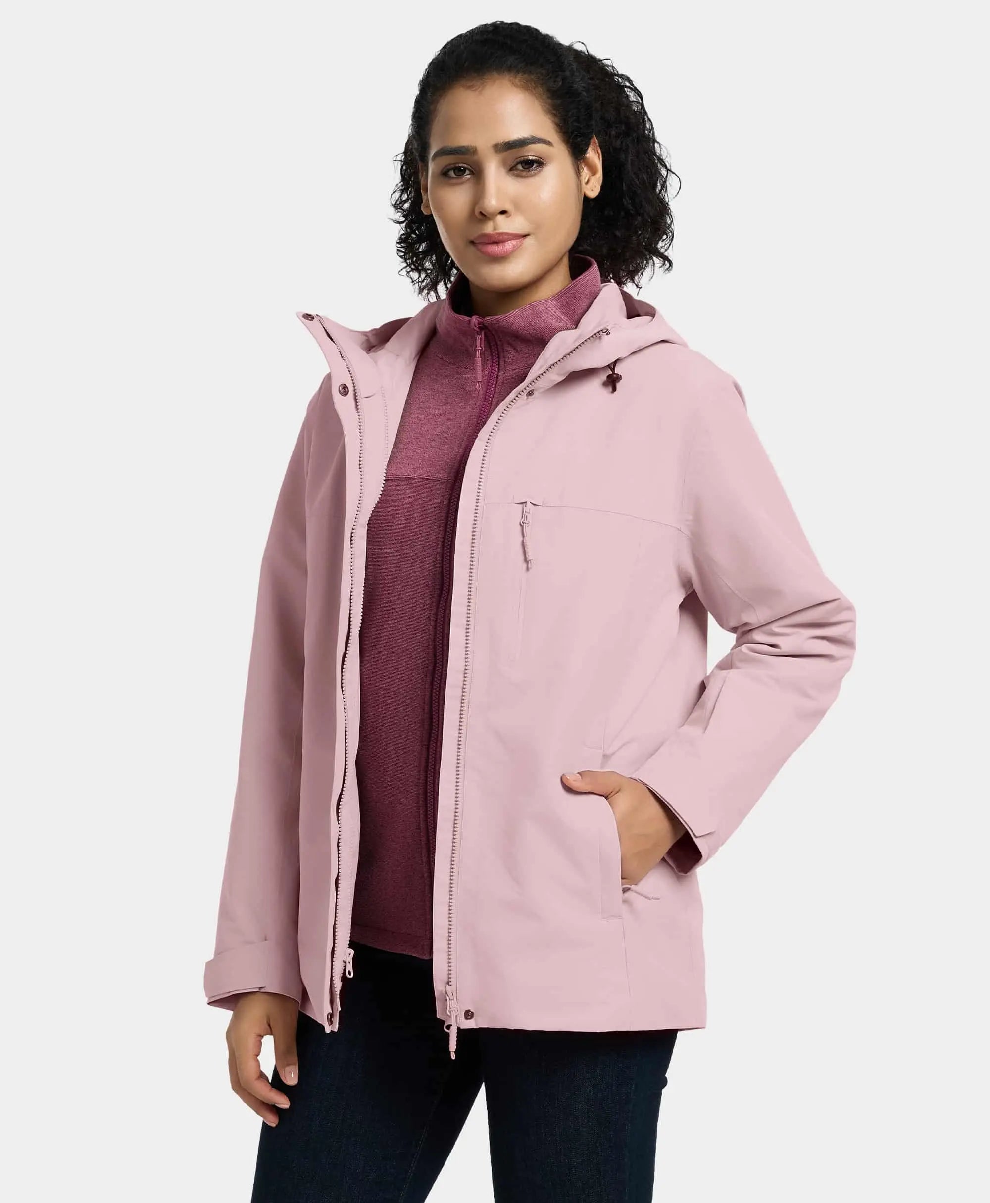 River Ridge Women's 3-in-1 Heated Jacket with Fleece Liner Satin Jacket Silk Jacket Chiffon Jacket River Ridge Women's 3-in-1 Heated Jacket with Fleece Liner Satin Jacket Silk Jacket Chiffon Jacket