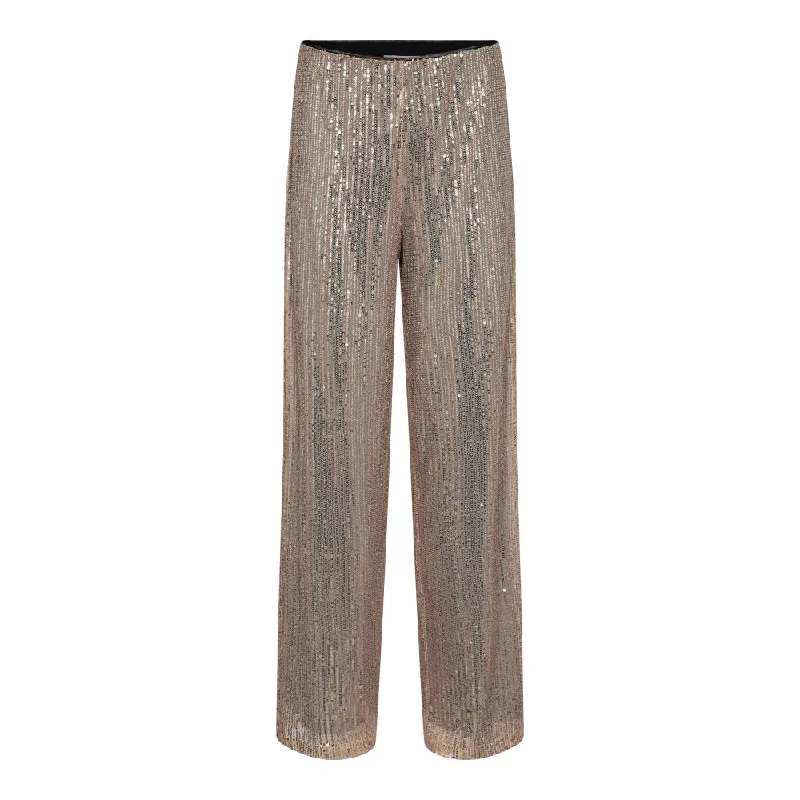 Cocouture - SageCC Sequin Pant - Nøgen Elegant Silk Pants