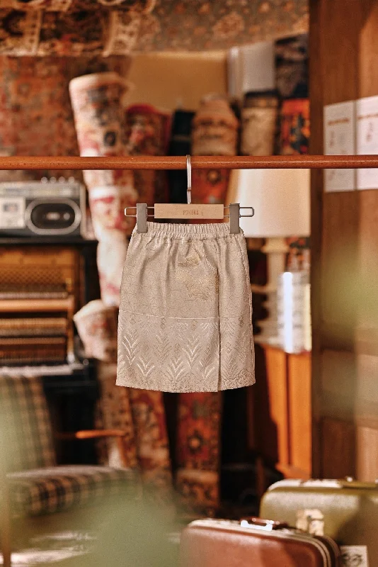 The Akar Kita Babies Jacquard Skirt - Creme Glow wool skirt breathable