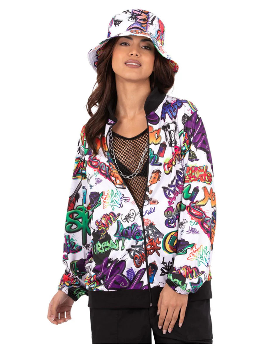 Hip Hop Graffiti Jacket Faux Fur Jacket Real Fur Jacket Shearling Jacket