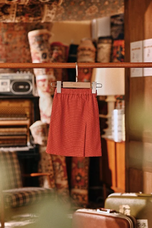 The Akar Kita Babies Folded Skirt - Red Dash breathable skirt fabric
