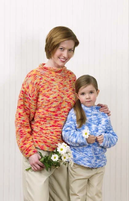 Mother/Daughter Sweaters-Knit: Beginner Thin Thick Dense