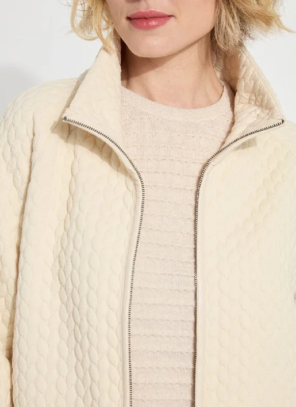 Sol Quilted Cable Jacket | Panna Cotta Appliqued Jacket Beaded Jacket Sequined Jacket Sol Quilted Cable Jacket | Panna Cotta Appliqued Jacket Beaded Jacket Sequined Jacket