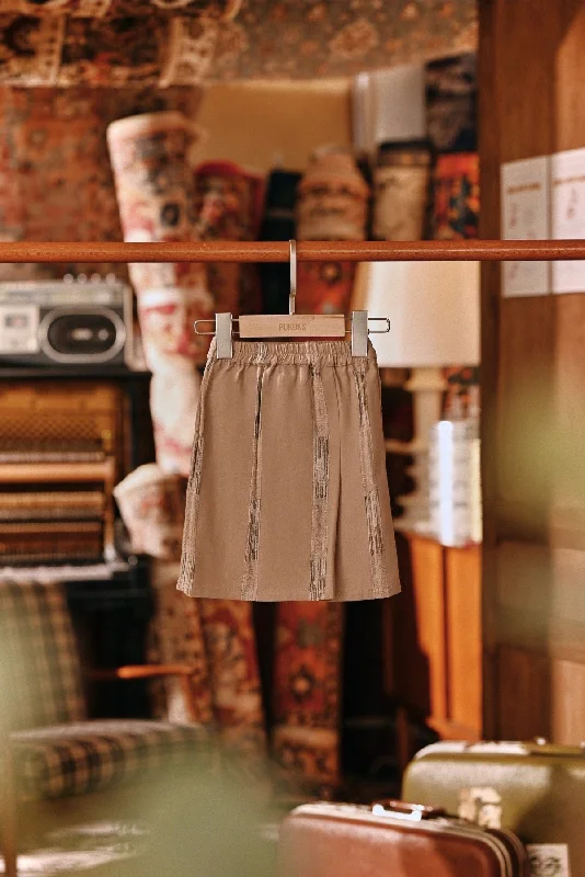 The Akar Kita Babies Folded Skirt - Dustline silk skirt lustrous