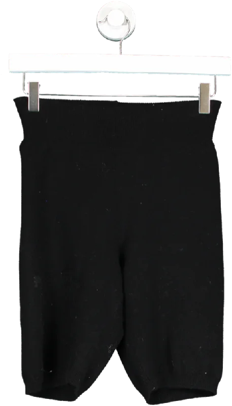 PANGAIA Black Knitted Cycle Shorts UK S