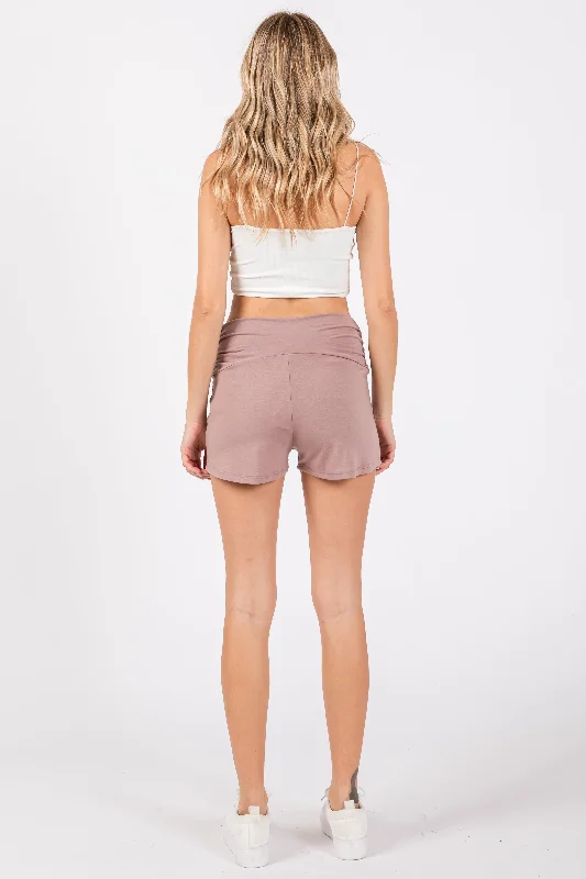 Pink Ruched Side Lounge Shorts